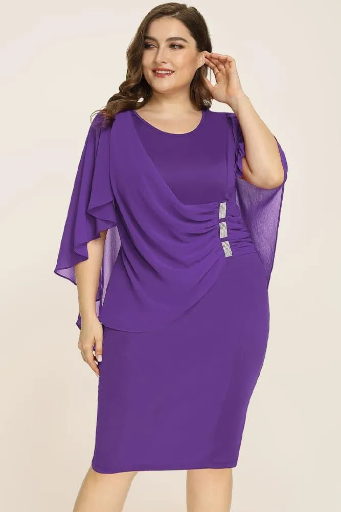 Women's Plus Size Chiffon Overlay Dress